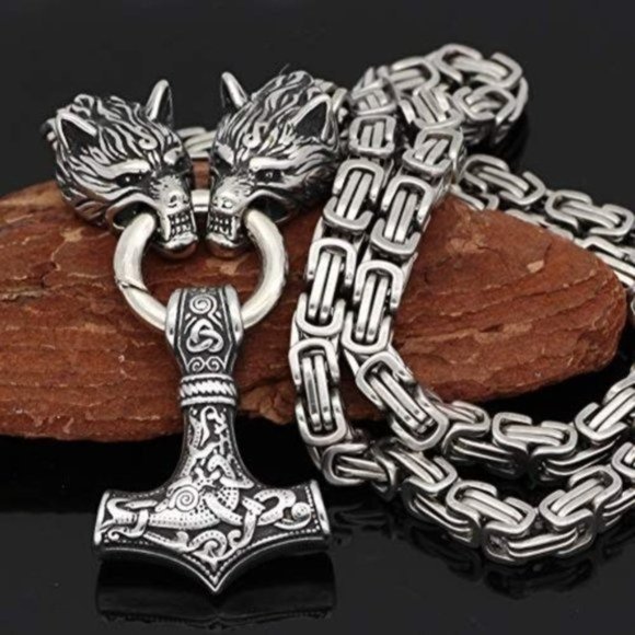 Men Stainless Steel Viking Amulet